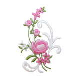 ID 6839 Pink Flower Bouquet Patch Blossom Garden Embroidered Iron On Applique