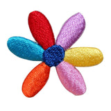 ID 6843 Rainbow Daisy Flower Patch Blossom Symbol Embroidered Iron On Applique