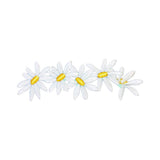 ID 6744 White Daisy Chain Patch Garden Craft Strip Embroidered Iron On Applique