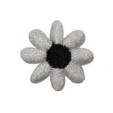 ID 6749 Lot of 3 White Flower Blossoms Patch Symbol Embroidered Iron On Applique