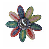 ID 6897 Rainbow Daisy Flower Patch Garden Blossom Embroidered Iron On Applique
