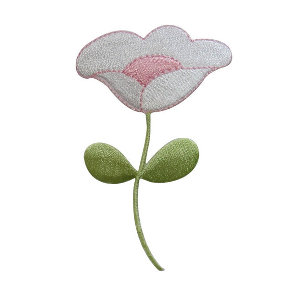 ID 6907 White Flower Blossom Patch Spring Plant Embroidered Iron On Applique