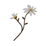 ID 6754 White Daisy Flowers Patch Garden Blossom Embroidered Iron On Applique