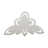 ID 6786 White Lace Flower Doily Patch Bloom Pattern Embroidered Iron On Applique