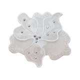 ID 6797 Lace Gem White Flower Patch Craft Blossom Embroidered Iron On Applique