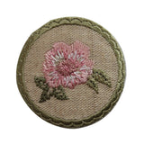 ID 6985 Pink Pansy Flower Badge Patch Garden Sign Embroidered Iron On Applique