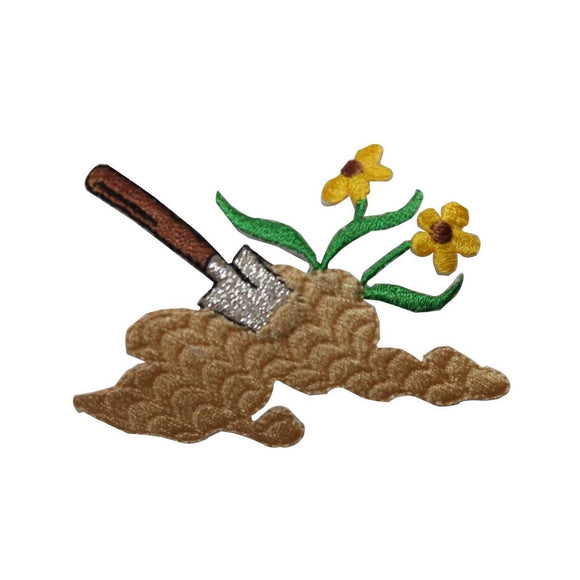 ID 7109 Spade Planting Flowers Patch Garden Shovel Embroidered Iron On Applique