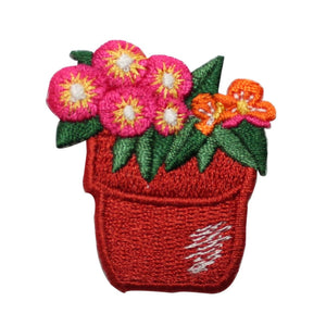 ID 7039 Flowers In Basket Patch Garden Blossom Pot Embroidered Iron On Applique