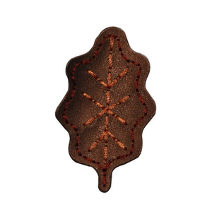 ID 7130 Pleather Holly Leaf Patch Fall Tree Symbol Embroidered Iron On Applique