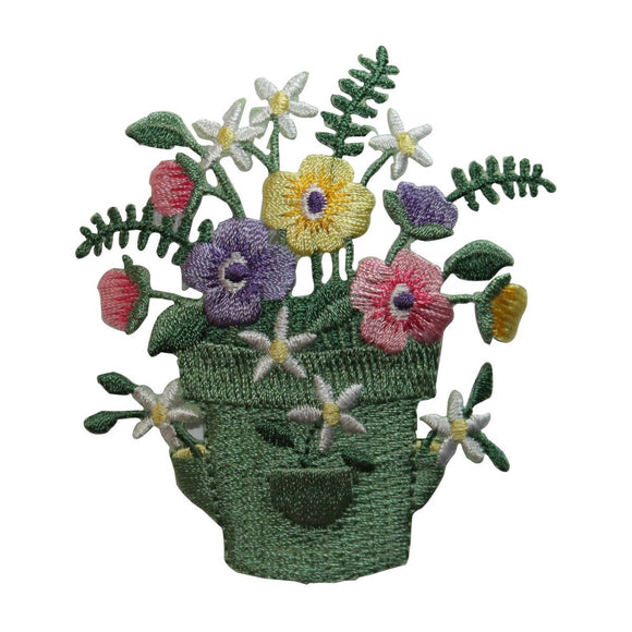 ID 7051 Colorful Potted Flowers Patch Garden Plant Embroidered Iron On Applique