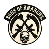 Sons Of Anarchy Crossed Guns Patch Biker Badge Skull Embroidered Iron On Applique