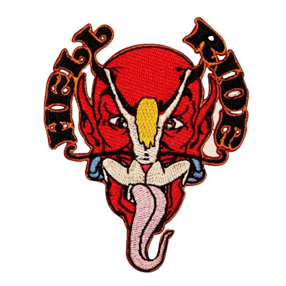 Hell Ride Devil Patch Satan Motorcycle Biker Badge Embroidered Iron On Applique