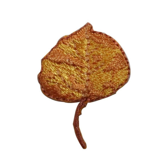ID 7143 Golden Poplar Leaf Patch Tree Fall Autumn Embroidered Iron On Applique