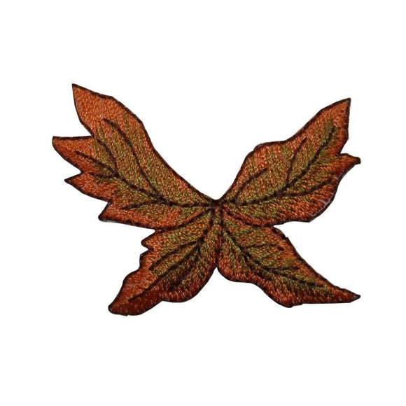 ID 7152 Dried Tree Leaf Patch Fall Autumn Symbol Embroidered Iron On Applique