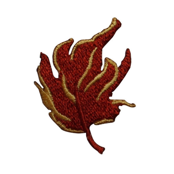 ID 7161 Dried Maple Leaf Patch Fall Autumn Nature Embroidered Iron On Applique