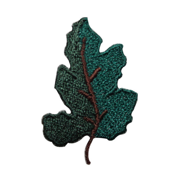 ID 7191 Green Oak Leaf Patch Forest Nature Two Tone Embroidered Iron On Applique