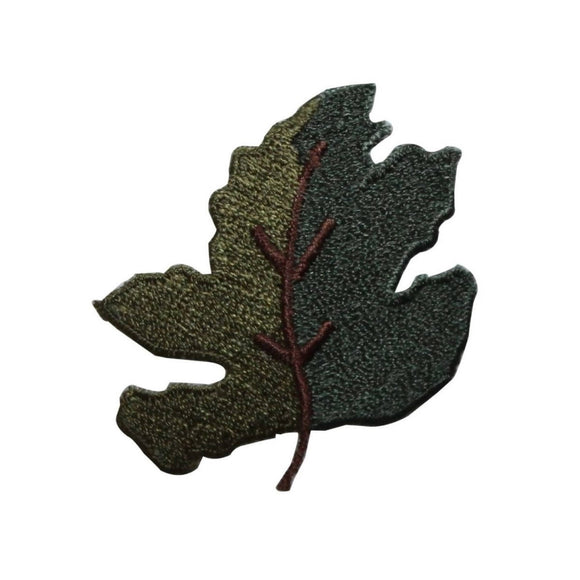ID 7201 Two Tone Green Maple Leaf Patch Nature Tree Embroidered Iron On Applique