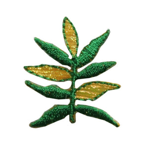 ID 7204 Green Plant Leaves Patch Garden Branch Tree Embroidered Iron On Applique