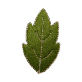 ID 7212 Felt Green Leaf Patch Nature Plant Flower Embroidered Iron On Applique