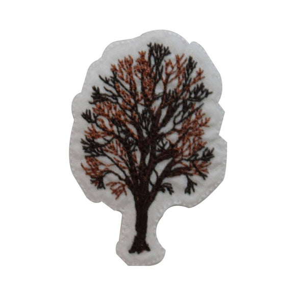 ID 7235 Fall Autumn Tree Badge Patch Nature Bare Embroidered Iron On Applique
