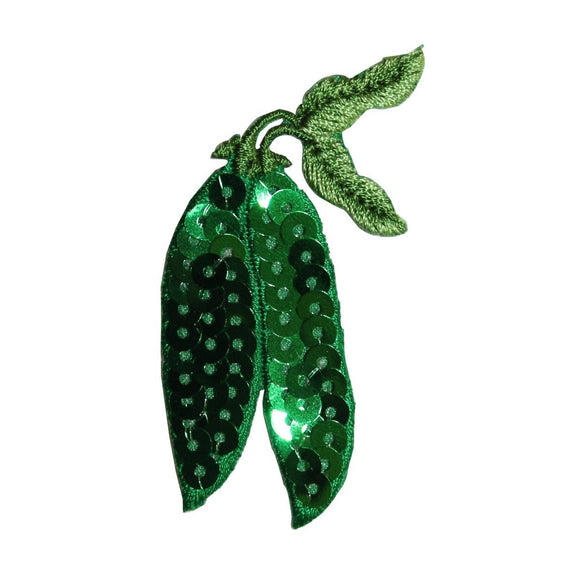 ID 7308 Sequin Green Chiles Patch Vegetable Pepper Embroidered Iron On Applique