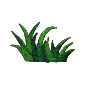 ID 7239 Green Tall Grass Patch Bush Plant Garden Embroidered Iron On Applique