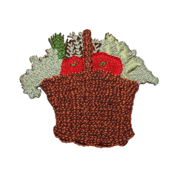 ID 7311 Basket of Vegetables Patch Garden Harvest Embroidered Iron On Applique