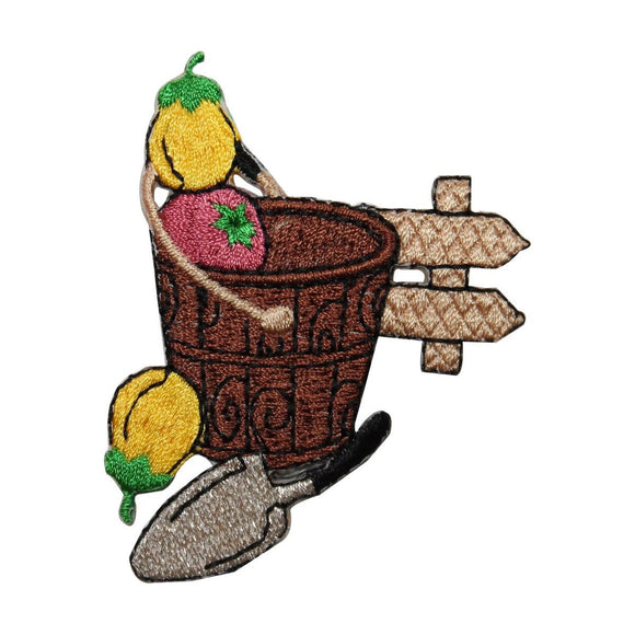 ID 7312 Garden Vegetable Basket Patch Bucket Grow Embroidered Iron On Applique