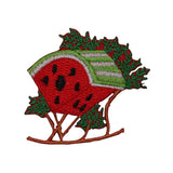 ID 7266 Watermelon Bird House On Tree Patch Fruit Embroidered Iron On Applique