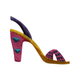 ID 7345 Heart High Heel Shoe Patch Fashion Sandal Embroidered Iron On Applique