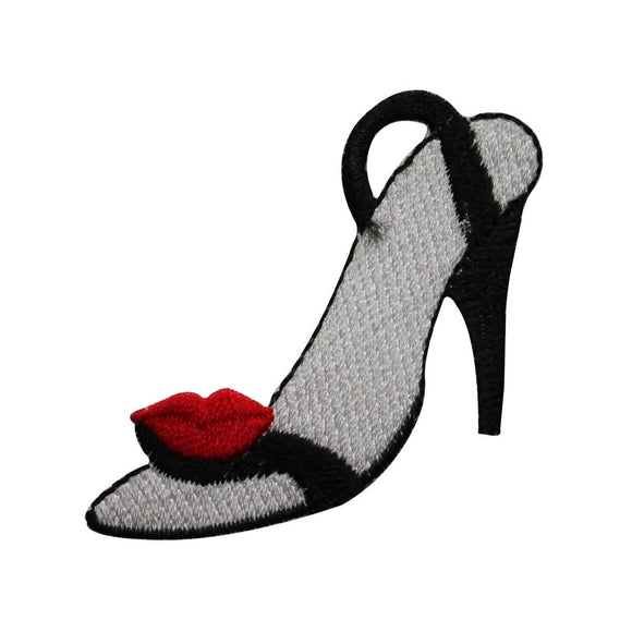 ID 7350 Red Lips High Heel Shoe Patch Fashion Slip Embroidered Iron On Applique