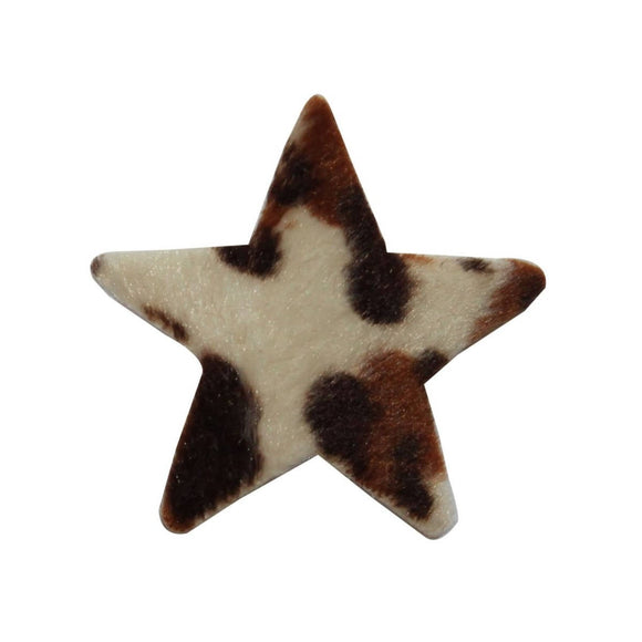 ID 7291 Fuzzy Leopard Print Star Patch Fluffy Craft Embroidered Iron On Applique
