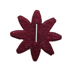 ID 7294 Maroon Flower Button Hole Patch Garden Craft Embroidered IronOn Applique
