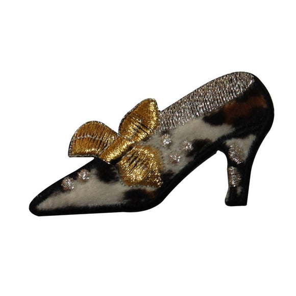 ID 7412 Soft Leopard Print Heel Patch Shoe Fashion Embroidered Iron On Applique