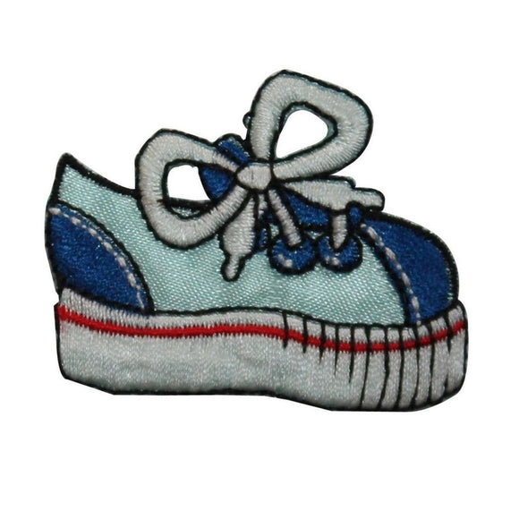ID 7440 Blue Kids Sneaker Patch Fashion Tennis Shoe Embroidered Iron On Applique