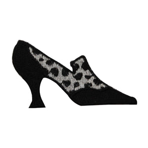 ID 7445 Black White Spotted Heel Patch Fashion Shoe Embroidered Iron On Applique