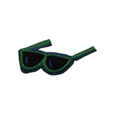 ID 7530 Green Sun Glasses Patch Summer Eye Shades Embroidered Iron On Applique