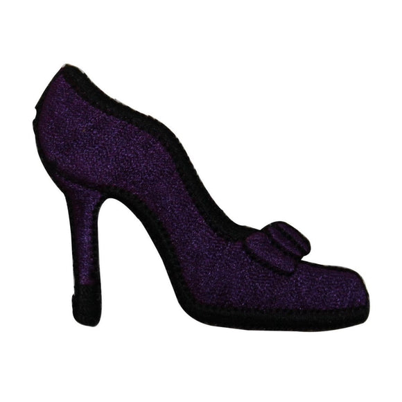 ID 7452 Purple High Heel Patch Bow Fashion Shoe Embroidered Iron On Applique