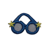 ID 7540 Blue Star Sun Glasses Patch Shades Fashion Embroidered Iron On Applique