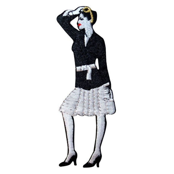 ID 7466 Black White Film Woman Patch Classic Fashion Embroidered IronOn Applique