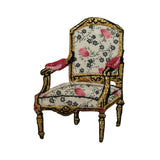 ID 7552 Plush Classical Chair Patch Victorian Wood Embroidered Iron On Applique