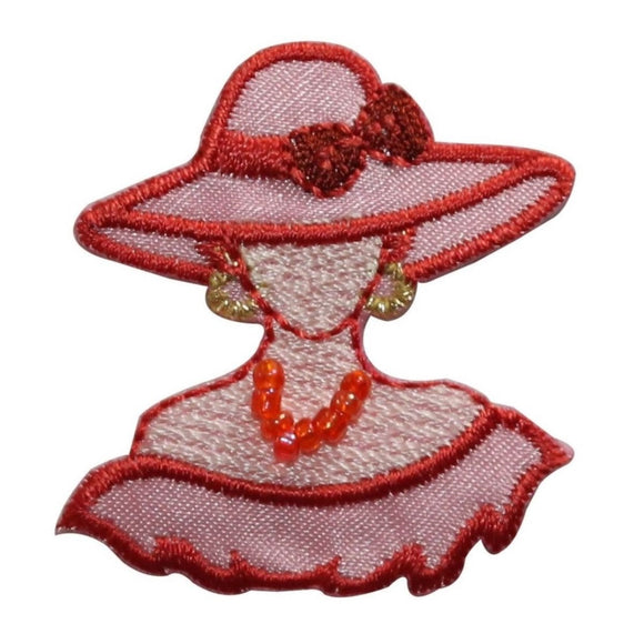 ID 7483 Pink Woman Mannequin Patch Hat Fashion Shop Embroidered Iron On Applique