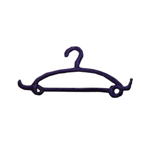 ID 7562 Purple Clothes Hanger Patch Plastic Closet Embroidered Iron On Applique