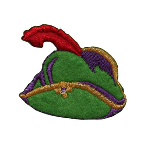 ID 7573 Felt Feathered Hat Patch Victorian Fashion Embroidered Iron On Applique