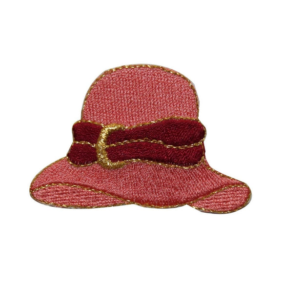 ID 7593 Pink Bonnet Hat Patch Classic Fashion Cap Embroidered Iron On Applique