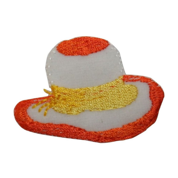 ID 7616 Orange Sun Hat Patch Beach Summer Fashion Embroidered Iron On Applique