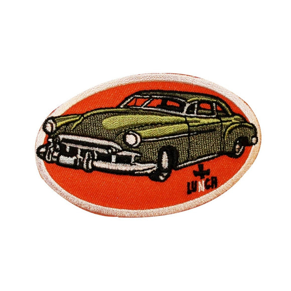 Artist Lunch Hot Rod Car Patch Green Classic Cruise Embroidered Iron On Applique