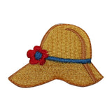 ID 7627 Yellow Straw Sun Hat Patch Summer Beach Cap Embroidered Iron On Applique