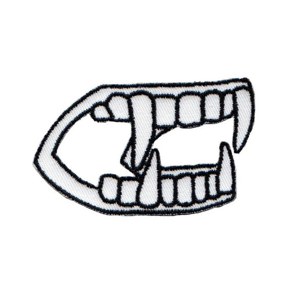 Vampire Teeth Patch Monster Halloween Horror Fan Embroidered Iron On Applique