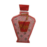 ID 7636 Red High Perfume Bottle Patch Cosmetic Glass Embroidered IronOn Applique